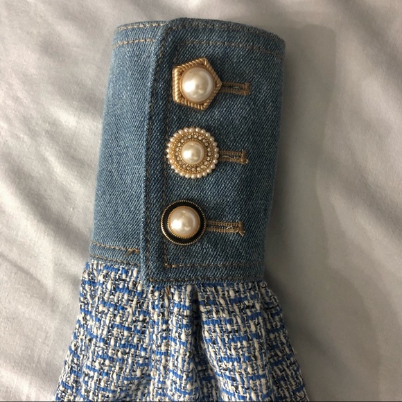 Cropped denim tweed jacket - Picture 5 of 7